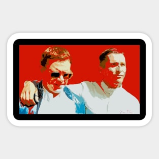 matt damon - christian bale Sticker